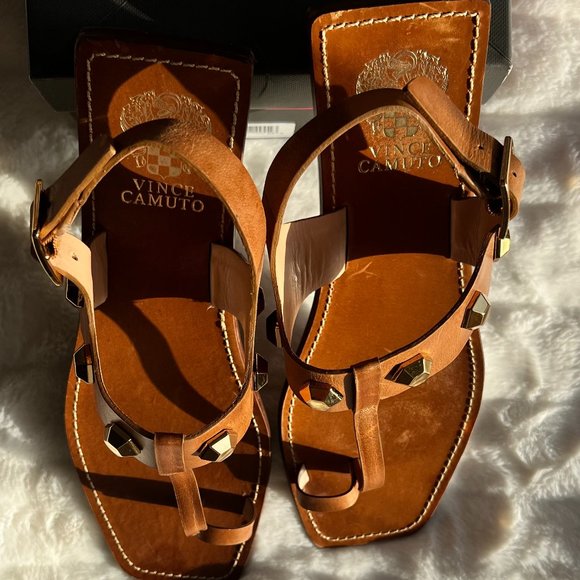 Vince Camuto Womens Dailette Leather Ankle Strap Thong Sandals - Picture 7 of 15